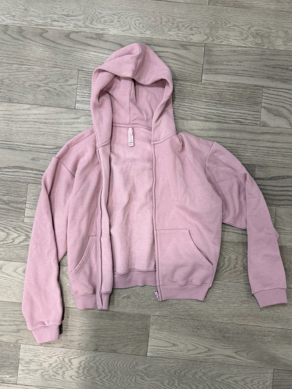 SKIMS Pink Zip-Up Hoodie